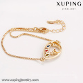 74734 Xuping vogue gold covering fashion jewellery refined love heart charm bracelet